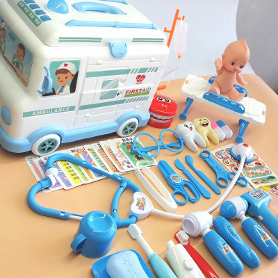 Nubie Đồ Chơi Bác Sĩ 30pcs Xe Cứu Thương Có Đèn, Nhạc Cho Bé Nhập Vai Mô Phỏng Thiết Bị Y Tế, Khám Bệnh