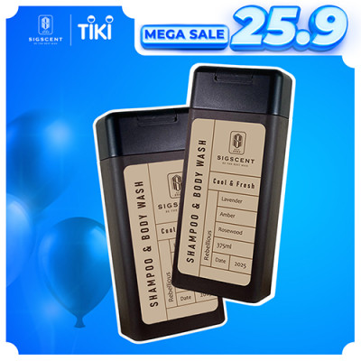 Sữa tắm dầu gội cho nam hương nước hoa 375ml Rebellious thương hiệu SIGSCENT - COMBO 2