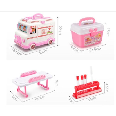 Nubie Đồ Chơi Bác Sĩ 30pcs Xe Cứu Thương Có Đèn, Nhạc Cho Bé Nhập Vai Mô Phỏng Thiết Bị Y Tế, Khám Bệnh