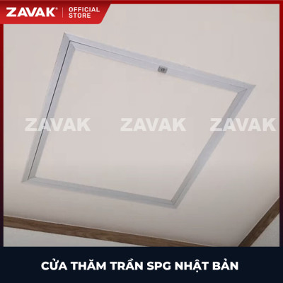 Nắp cửa thăm trần thạch cao 450x450 hàng Nhật, khung Nhôm, màu Bạc, Góc Mở 90 độ