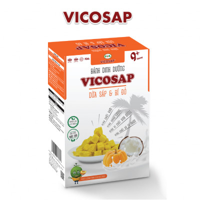 Combo 3 Bánh dinh dưỡng VICOSAP làm từ dừa sáp không chiên qua dầu ăn vặt healthy cho bé