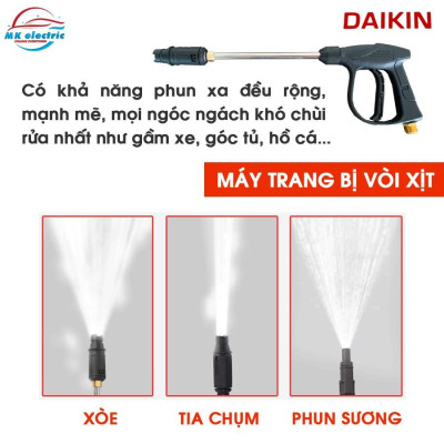 Máy rửa xe mini I Máy rửa xe cao áp DAIKIN 2800W DK990A - Có áp chống giật + Chống cháy
