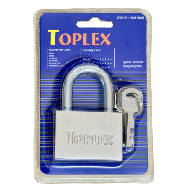 Ổ khóa TOPLEX 1204B-60mm cao cấp, an toàn, chống chìa giả, chất liệu hợp kim thép, lõi hợp kim đồng
