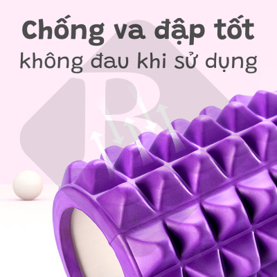 Combo Thảm Tập Yoga 6mm,Con Lăn Massage Ống Lăn Dãn Cơ Foam Roller BLUE- Bóng tập yoga size 65cm Tập Gym, Yoga, Thể Hình (hàng nhập khẩu)