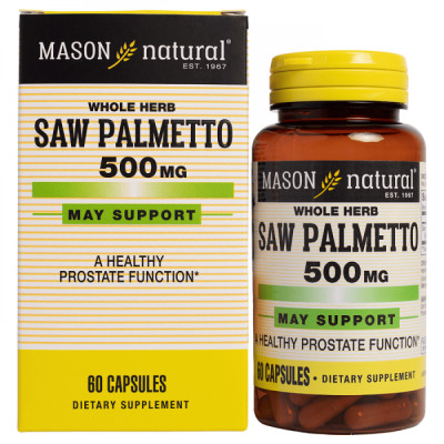 Mason Natural Saw Palmetto 500mg – Hỗ trợ điều trị phì đại tiền liệt tuyến hộp 60 viên