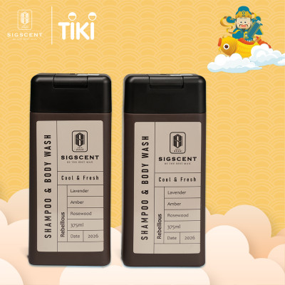 Sữa tắm dầu gội cho nam hương nước hoa 375ml Rebellious thương hiệu SIGSCENT - COMBO 2