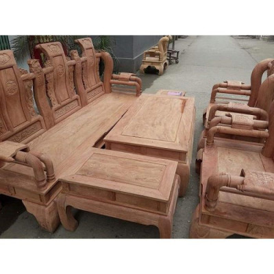 Bàn ghế tần thủy hoàng gỗ gõ tay 12