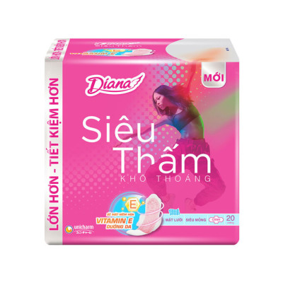 Combo 4 Băng vệ sinh Diana siêu thấm siêu mỏng cánh 20 miếng/gói