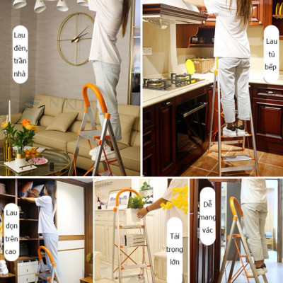 Thang nhôm tay vịn khung INOX Nikita NKT-IN6