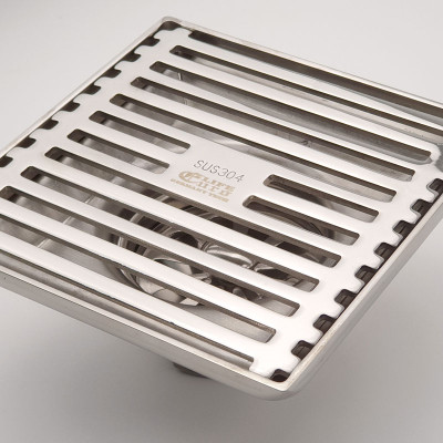 Phễu thu sàn - thoát sàn chống hôi Inox SUS 304, 10cm x 10cm Eurolife EL-HG04 ( Trắng bạc)