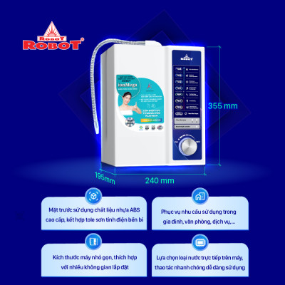 Máy Lọc Nước Điện Giải Ion Kiềm ROBOT ionMega 37 - Hàng Chính Hãng