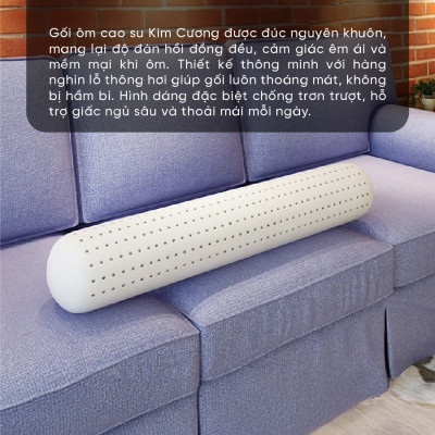 Gối Ôm Cao Su Kim Cương Honey KCGO20100 (20 x 100 cm) - Trắng