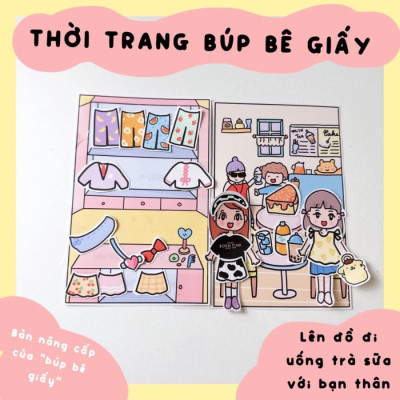 Bộ Tranh Tương Tác Cô Tiên Xanh - Thời Trang Búp Bê Giấy