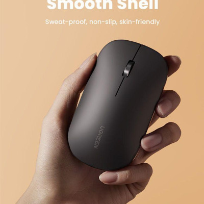 Ugreen UG25163MU001TK màu đen 2.4G và Bluetooth Chuột không dây dùng cho máy tính laptop chất liệu nhựa ABS có kèm pin AA - HÀNG CHÍNH HÃNG