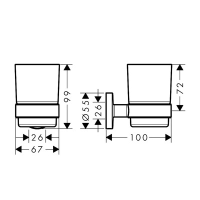 Phụ kiện đựng bàn chải HANSGROHE Logis Universal 41718 - Hàng chính hãng