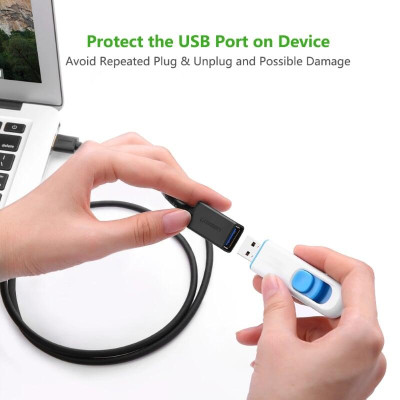Ugreen UG30126US129TK 1.5M màu Đen Cáp tín hiệu nối dài USB 3.0 cao cấp - HÀNG CHÍNH HÃNG