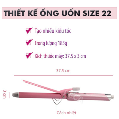 Máy uốn tóc Kemei KM-219 cao cấp điều chỉnh 2 mức nhiệt phù hợp sử dụng mọi tình trạng tóc tạo nhiều kiểu tóc uốn xoăn, uốn lọn sóng, uốn cụp - Hàng chính hãng
