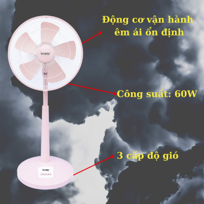 Quạt Lửng Benny BF-45SL, Màu Hồng, 55W, 16 inch , 5 cánh, chạy êm ru - Hàng chính hãng