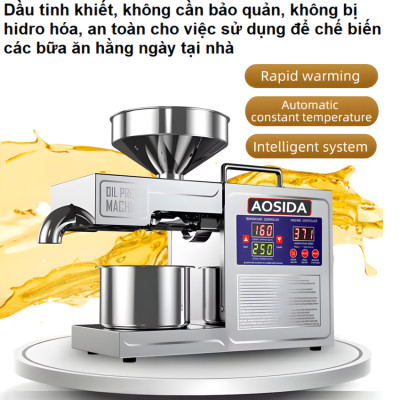 Máy ép dầu thực vật gia đình AOSIDA Anh Quốc B03S Công suất 820W, Năng suất ép 4-6 kg/giờ - Bảo hành 12 tháng, Hàng nhập khẩu