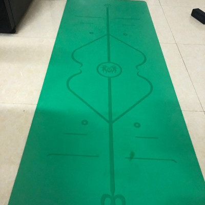 Thảm Tập Yoga Định Tuyến 5mm Cao Su PU Cao Cấp + Túi Đựng + Dây Buộc