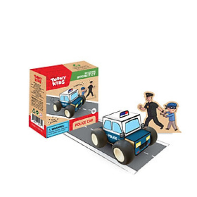 Bộ Đồ Chơi DIY TOONYKIDS Siêu Xe Tái Chế Road Transport Police Car TN00324-004 [Tặng Kèm Sticker]