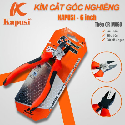 Kìm Cắt Má Mỏng Kapusi 6 Inch – Thép CR-MO60 – Cắt Nhựa, Linh Kiện, Đồ Thủ Công
