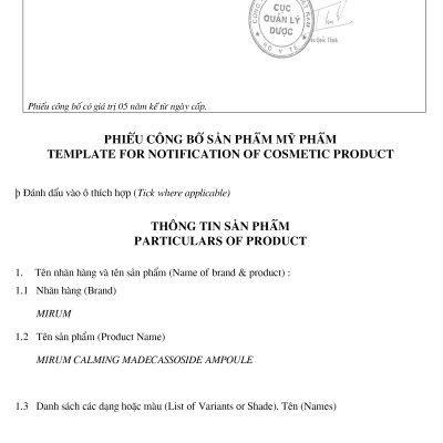 Tinh chất phục hồi da chuyên sâu, cấp ẩm Mirum 50ml - Mirum Calming Madecassoside Ampoule