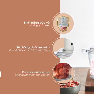 Máy xay đa năng Nagakawa NAG0823 (1,5L – 250W) – Hàng chính hãng