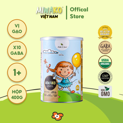 Sữa Hữu Cơ Miwako Nhập Khẩu Malaysia Hộp 400g Vị Gạo, Sữa Hạt Dinh Dưỡng Cho Bé Biếng Ăn Tiêu Hóa Kém Thấp Còi