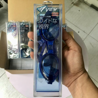 Bộ Kính Bơi VIEW V610 BL (Xanh dương đậm) Chống Sương Mù Chống tia UV Và Nón Bơi View V31 (Xanh dương đậm) - Hàng chính hãng 100% sản xuất tại Nhật Bản