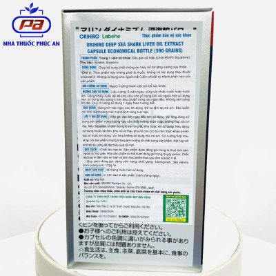 Viên uống dầu gan cá Squalene Orihiro Nhật Bản 390 viên hỗ trợ xương khớp, tim mạch