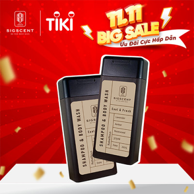 Sữa tắm dầu gội cho nam hương nước hoa 375ml Rebellious thương hiệu SIGSCENT - COMBO 2