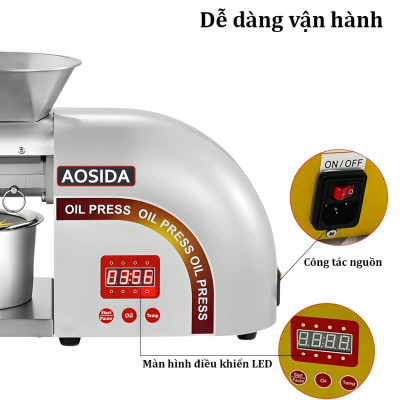 Máy ép dầu gia đình AOSIDA WF-ZN168 Thương hiệu Anh Quốc với Công suất cực lớn 1800W, Ép 6-8kg/giờ - Hàng Nhập Khẩu