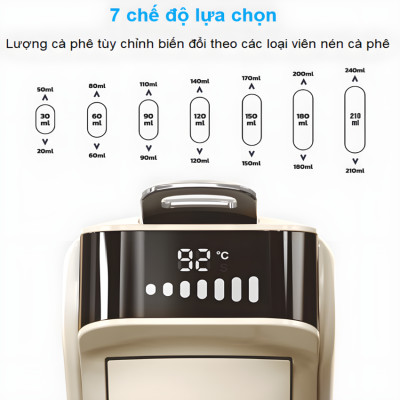 Máy pha cà phê 6 trong 1 Espresso, Viên Nén Nespresso, Nescafe Dolcegusto, Kcup, Túi ESE POD và Trà - Thương hiệu Mỹ cao cấp HiBREW H1B - Hàng Nhập Khẩu