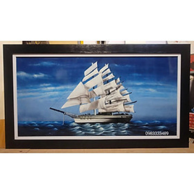 TRANH VẼ SƠN MÀI CAO CẤP - THUYỀN RA KHƠI (THUẬN BUỒM XUÔI GIÓ)