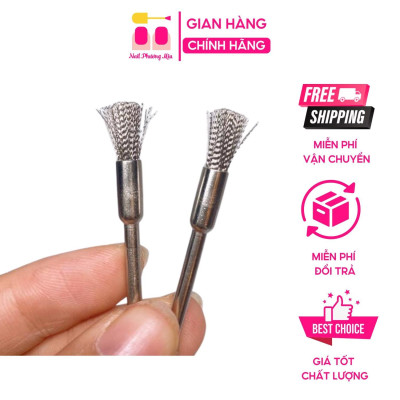 Chổi Vệ Sinh Đầu Mài Móng, Lông Đồng Cứng Vừa, Cán Thép Không Gỉ, Làm Sạch Hiệu Quả Dành Cho Thợ Làm Nail Sau Khi Mài