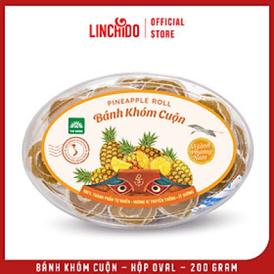 Bánh Khóm Cuộn - Đặc Sản Đồng Tháp - Hộp Oval - 200 Gram