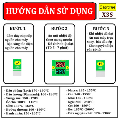 Máy ép dầu ăn thực vật chuyên dụng, dùng trong gia đình. Thương hiệu Mỹ cao cấp Septree - X3S. HÀNG CHÍNH HÃNG