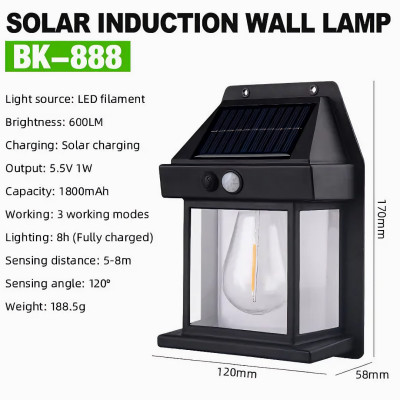 Đèn led năng lượng mặt trời KT666 cảm ứng chuyển động ánh sáng thông minh siêu sáng, cảm ứng nhiệt sáng tối ngày đêm hồng ngoại khi có người 1800mah - Hàng chính hãng