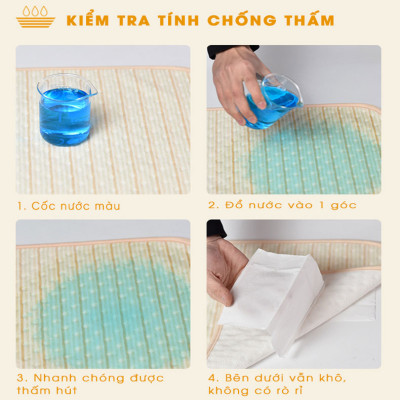 Tấm lót chống thấm cho bé dùng được 2 mặt. Miếng lót chống thấm xuống nệm, thoáng khí, hàng chính hãng - EUROSTANIBO20