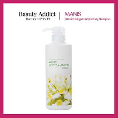 Sữa Tắm Trắng Da Dưỡng Ẩm Nhật Bản Manis White Body Shampoo 450ml, Tẩy Tế Bào Da Chết, Làm Sáng Da Và Ngăn Ngừa Lão Hóa
