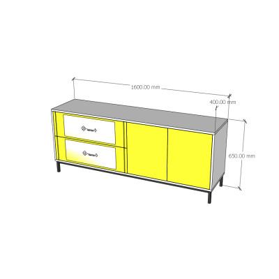 [Happy Home Furniture] TAKO, Kệ TV 2 ngăn kéo - chân sắt , 160cm x 40cm x 65cm ( DxRxC), KTV_036
