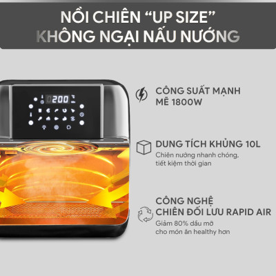 Nồi Chiên Không Dầu Điện Tử BlueStone AFB-5888 (10 Lít) - Hàng Chính Hãng