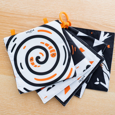 Bộ Đồ Chơi Thẻ Vải Lalala Baby 5 Chất Liệu Kích Thích Thị Giác Cho Trẻ Sơ Sinh