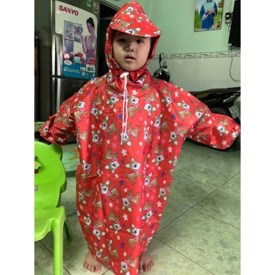 Áo mưa bít ( trùm kín ) cho trẻ em từ 1- 4 tuổi ,vải dù , chống thấm nước  họa tiết hoạt hình đa dạng kèm túi đựng giao màu ngẫu nhiên