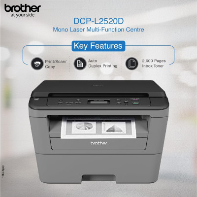 Máy in laser Brother đa năng Brother DCP-L2520D - A4, A5, In + Scan + Copy +  đảo mặt - Hàng chính hãng