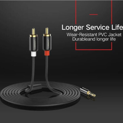 Ugreen UG10583AV116TK 1.5M màu Đen Cáp âm thanh 2 đầu Bông sen sang 3.5mm Dương mạ vàng - HÀNG CHÍNH HÃNG