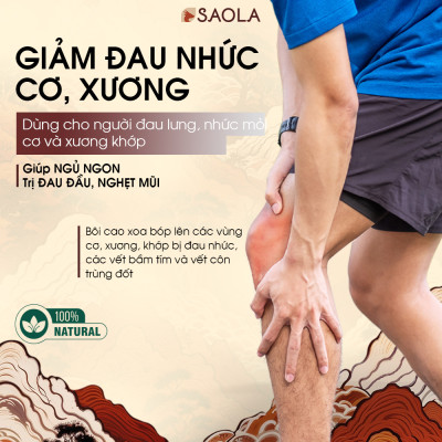 Cao tinh dầu Sao la (Saola Essential Oil Balm) 11g - Hỗ trợ giảm đau lưng, nhức mỏi, đau khớp, giúp ngủ ngon. Sản phẩm sản xuất từ các loại dược liệu thiên nhiên - Hàng Chính Hãng