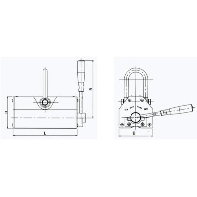 Thiết Bị Hít Cẩu Sắt 100kg / 200kg, Nam châm nâng hàng cầm tay cho xưởng cơ khí có tay gạt