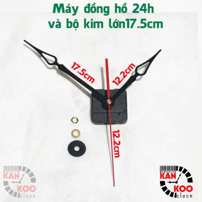 Máy đồng hồ treo tường HR1688-24H độc, lạ -  Máy chạy 1 vòng 24h (không giống các loại máy thông thường 1 vòng chạy 12h)